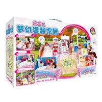 [女孩玩具]乐吉儿娃娃魔法包包儿童芭比娃娃套装大礼盒洋娃娃别墅城堡房子过家家玩具 H23A[梦幻温馨家具]