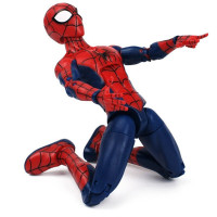 [漫威正版]复仇者联盟4手办人偶玩具美国队长钢铁侠蜘蛛侠灭霸黑豹人仔模型关节可动玩偶7寸 灯光版底座[经典蜘蛛侠]赠支架