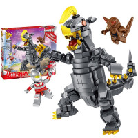 潘洛斯儿童奥特曼积木玩具初代泰罗赛文艾斯奥特曼人仔拼装积木公仔人偶玩具男孩69000 690004B[佐菲大战布莱克王]