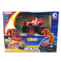正版Blaze旋风战车队玩具惯性回力车变形车拼装积木场景玩具飙速儿童玩具车 中号变形车[飚速工程玩具车]