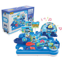 百变校巴儿童男孩变形玩具校车巴士六合一合体哥德金刚消防队长警车警长歌德 主题闯关系列[警长歌德]