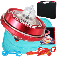 奥迪双钻战斗王飓风战魂5陀螺玩具儿童对战陀螺套装 炫光加速裂破炎龙