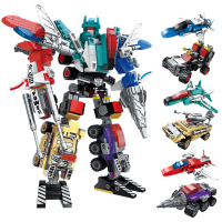 启蒙积木兼容乐高男孩拼装机器人变形8合1体金刚修罗战神儿童玩具 超合金战神1412[6合一]