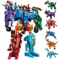 启蒙积木兼容乐高男孩拼装机器人变形8合1体金刚修罗战神儿童玩具 修罗战神1414[6合一]