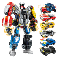 启蒙积木兼容乐高男孩拼装机器人变形8合1体金刚修罗战神儿童玩具 天劫战神1409[6合一]