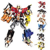 启蒙积木兼容乐高男孩拼装机器人变形8合1体金刚修罗战神儿童玩具 裂变机侠3102[6合一]