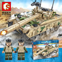 森宝积木钢铁帝国主战坦克装甲车男孩子legao拼装模型玩具101321 铁血重装-VT-4主战坦克