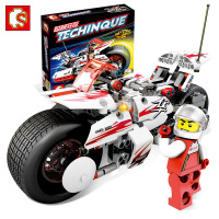 森宝兼容乐高积木杜卡迪川崎本田摩托车男孩拼装玩具701112 积械密码-回力摩托车