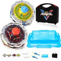 奥迪双钻飓风战魂5陀螺玩具儿童拉线炫光合体男女孩对战加速竞技战斗王套 [合体加速]烈破炎龙+狱火雷锤[赠收纳箱+战斗盘]
