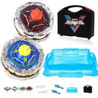 奥迪双钻飓风战魂5陀螺玩具儿童拉线炫光合体男女孩对战加速竞技战斗王套 [合体加速]战神之翼+烈破炎龙[赠收纳箱+战斗盘]