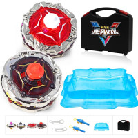 奥迪双钻飓风战魂5陀螺玩具儿童拉线炫光合体男女孩对战加速竞技战斗王套 [合体加速]烈破炎龙+裂天魔剑[赠收纳箱+战斗盘]