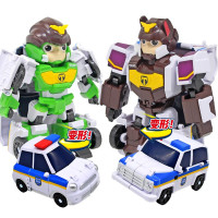 正版庄臣正义救援队玩具托雷童童哈莫施恩全套变形机器人儿童警车玩具男孩 变形机器人[童童+哈莫]