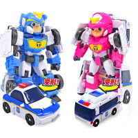 正版庄臣正义救援队玩具托雷童童哈莫施恩全套变形机器人儿童警车玩具男孩 变形机器人[拖雷+施恩]