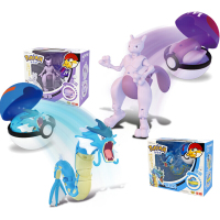 正版神奇宝贝玩具皮卡丘喷火龙水箭龟宠物小精灵宝可梦球公仔手办 超梦VS暴鲤龙