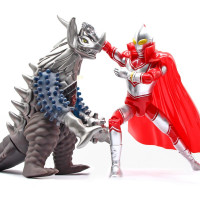 泰罗奥特曼咸蛋超人赛文艾斯超可动人偶带披风正版大号玩具 杰克&泰兰特[两只装]