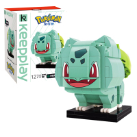 正版启蒙皮卡丘积木神奇宝贝宠物小精灵宝可梦公仔手办玩偶变形儿童拼装玩具套装 妙蛙种子[127块积木]