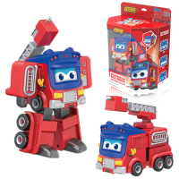 正版百变校巴六合一套装歌德校车儿童变形机器人汽车巴士车玩具 变脸系列-消防队长歌德