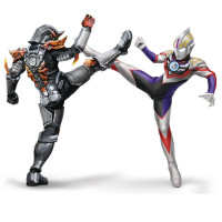 灵动创想奥特曼打怪兽玩具擂台对打组合套装捷德人偶欧布儿童男孩 奥特擂台欧布vs伽古拉斯