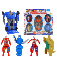 [99-10]奥特蛋玩具人奇趣蛋赛罗胶囊怪兽蛋变形蛋恐龙蛋奥特曼 天蓝色礼盒苦情人五蛋