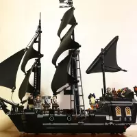 [199-20]兼容乐高加勒比海盗黑珍珠号海盗船帝国战舰拼装积木儿童玩具 黑珍珠号804颗粒带6人仔