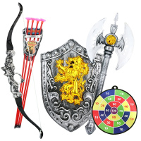儿童弓箭吸盘射击玩具套装传统玩具弩宝剑盾牌组合男孩玩具 斧头弓箭套装+吸盘