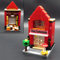 兼容乐高奥特曼城市积木模型拼插组装男女孩儿童玩具 披萨店