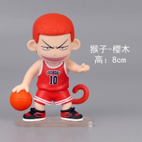 灌篮高手公仔摆件手办 流川枫 樱木花道手办Q版玩偶模型 全套5款 猴子-樱木8cm 公仔+礼盒+贺卡(代写贺卡)