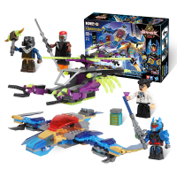 铠甲勇士4捕将乐高式拼装酷垒拼插积木玩具公仔人偶全套卡魄锐夫 积木-天蝠驹翔空激战