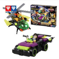 铠甲勇士4捕将乐高式拼装酷垒拼插积木玩具公仔人偶全套卡魄锐夫 积木皇蜂驹决战黑魔战车