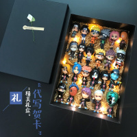 火影忍者手办 Q版鸣人卡卡西佐助公仔 模型 手办摆件全套 晓+12大集合(带底座) 公仔+礼盒+贺卡(代写贺卡)