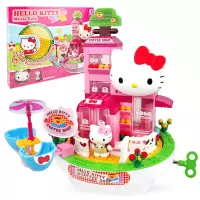 凯蒂猫hello kitty儿童积木 女孩生日可爱拼装拼插塑料积木玩具 HKL002音乐咖啡店