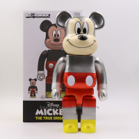bearbrick积木熊 米奇mickek藤原浩闪电90周年金属色手办模型摆件 金属米奇 400%高约28cm