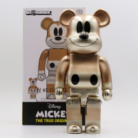 bearbrick积木熊 米奇mickek藤原浩闪电90周年金属色手办模型摆件 金银米奇 400%高约28cm