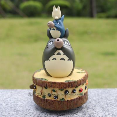 宫崎骏 吉卜力 Totoro 层层叠 龙猫 旋转 发条 音乐盒 公仔模型