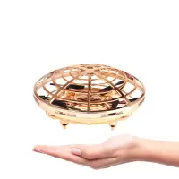 妙手旋风球抖音同款无人机四轴飞行器迷你飞机感应耐摔儿童男孩电动玩具遥控直升飞机过年圣诞节 2019UFO感应无人机金色