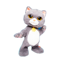 趣巢斑布猫仿真电动毛绒小猫玩具会唱歌摇摆跳舞萌宠动物公仔 斑布猫