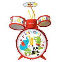 费雪 多功能架子鼓儿童初学入乐器音乐启蒙早教玩具 GMFP003费雪架子鼓(红色)
