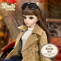 多丽丝凯蒂关节娃娃 新娘婚纱公主娃娃60厘米改妆洋娃娃女孩玩具 珊迪 [经典版凯蒂娃娃]+换装衣服+养护礼包