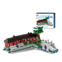 星堡积木玩具儿童中华街系列4-12岁兼容我的世界中国风街景建筑模型房子拼插拼装男女孩新年 D款观鱼庭(403片)