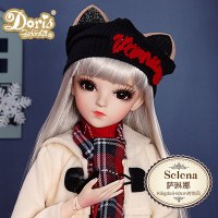 多丽丝手工改妆凯蒂娃娃关节BJDSD三分娃仿真洋娃娃公 萨琳娜-改妆 [手工改妆KD凯蒂]+1套换装衣服+收藏送定制换眼