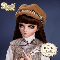 多丽丝手工改妆凯蒂娃娃关节BJDSD三分娃仿真洋娃娃公 布兰琪-改妆 [手工改妆KD凯蒂]+娃娃展示支架+收藏送定制换眼