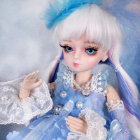 多丽丝凯蒂娃娃 芭比娃娃KD关节换装洋娃娃45厘米bjd女孩玩具仿真公主套装女孩玩具 蓝希尔