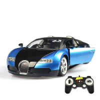 遥控车1:14布加迪威龙车模儿童玩具2.4G高速漂移跑车仿真模型 蓝色