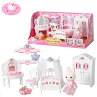 康比拉兔过家家玩具小白兔浴室卧室小兔子玩偶女孩玩具 康比拉兔浪漫卧室