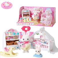 康比拉兔过家家玩具小白兔浴室卧室小兔子玩偶女孩玩具 康比拉兔婴儿房