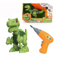 儿童手工螺母拆装玩具恐龙组装玩具拆装恐龙男孩儿童玩具 电钻版迅猛龙