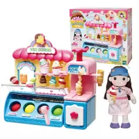 韩国太伶美趣味冰箱组儿童过家家场景玩具女孩生日奇趣厨房套装 冰激凌店DL32677