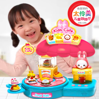 韩国太伶美趣味冰箱组儿童过家家场景玩具女孩生日奇趣厨房套装 儿童咖啡馆32680