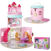 小学者洋娃娃玩具女孩提包屋套装儿童过家家魔法城堡礼盒生日 城堡别墅