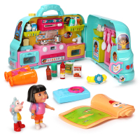 朵拉电动收纳家居车儿童仿真过家家厨房车套装玩具宝宝模拟场景游戏男孩女孩 电动收纳厨房车